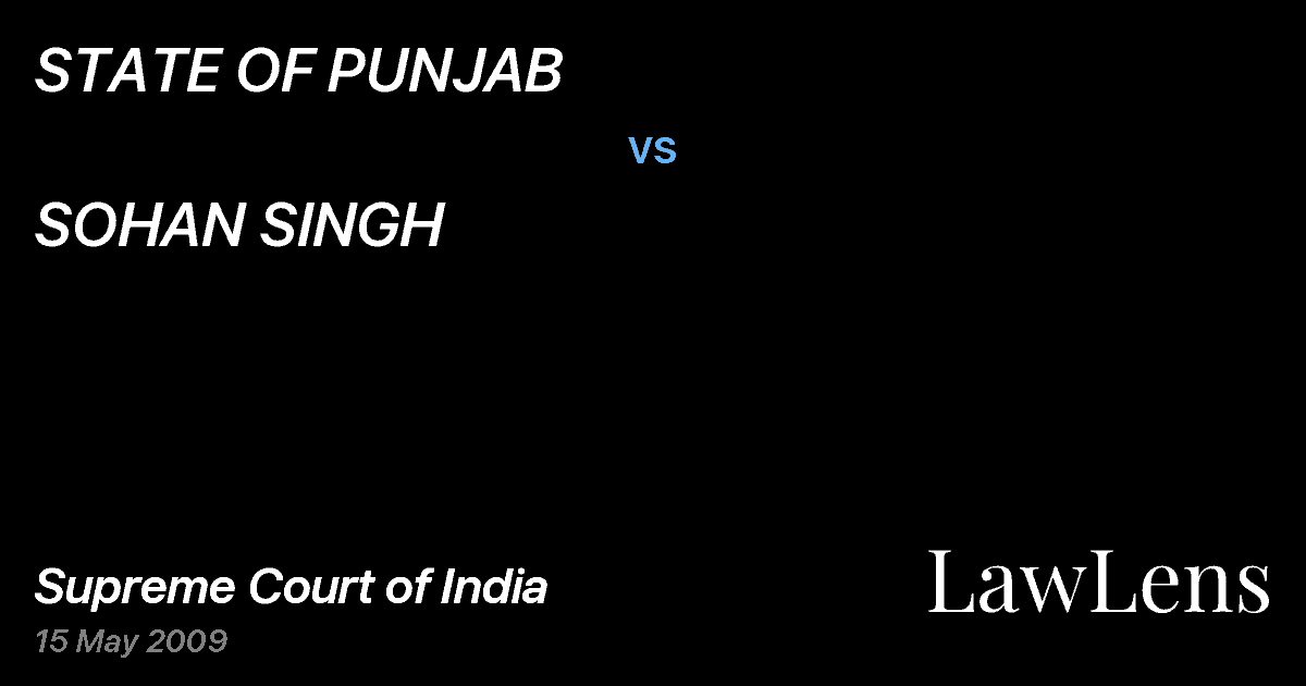 Preview image for STATE OF PUNJAB vs. SOHAN SINGH