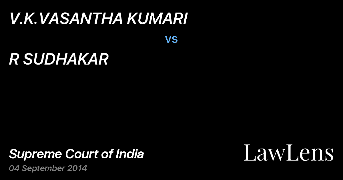 Preview image for V.K.VASANTHA KUMARI vs. R SUDHAKAR