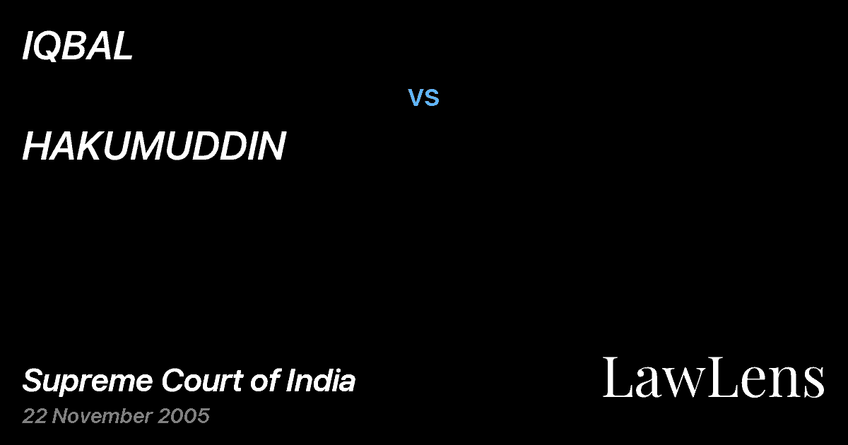 Preview image for IQBAL vs. HAKUMUDDIN
