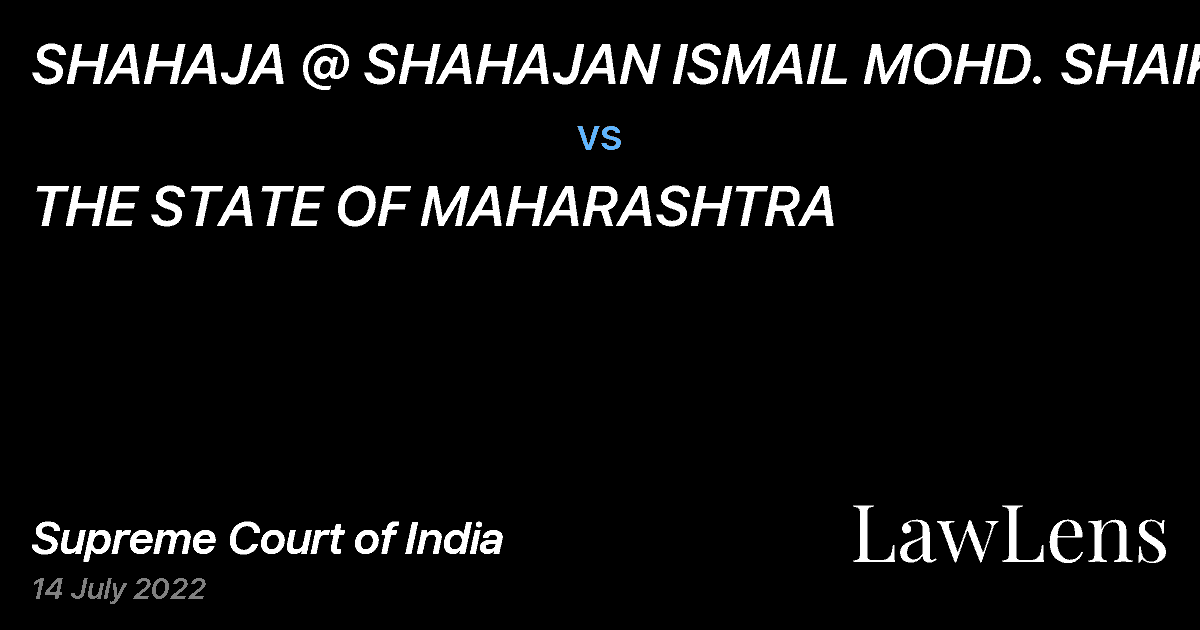 Preview image for SHAHAJA @ SHAHAJAN ISMAIL MOHD. SHAIKH vs. THE STATE OF MAHARASHTRA