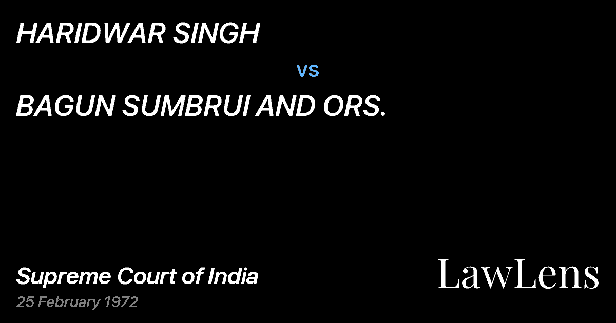Preview image for HARIDWAR SINGH vs. BAGUN SUMBRUI AND ORS.