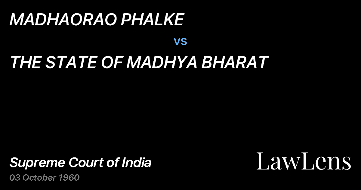 Preview image for MADHAORAO PHALKE vs. THE STATE OF MADHYA BHARAT
