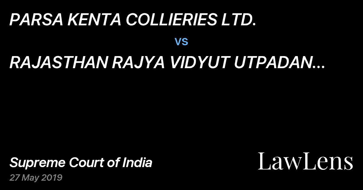 Preview image for PARSA KENTA COLLIERIES LTD. vs. RAJASTHAN RAJYA VIDYUT UTPADAN NIGAM LTD.