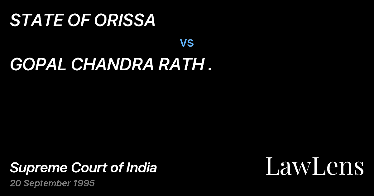 Preview image for STATE OF ORISSA vs. GOPAL CHANDRA RATH .