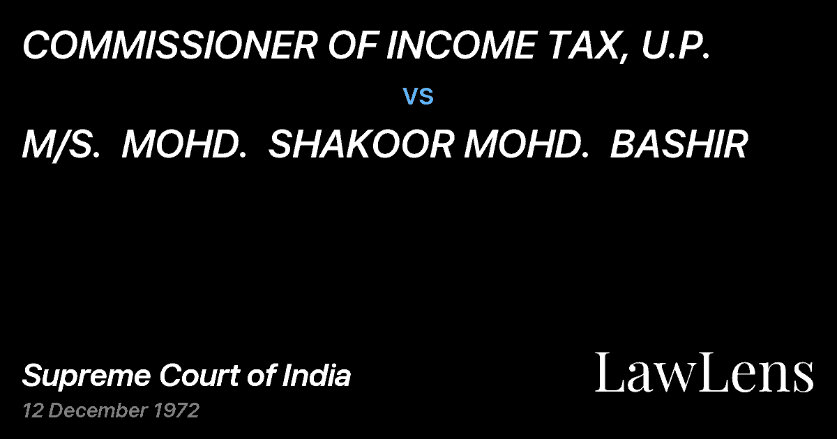 Preview image for COMMISSIONER OF INCOME TAX, U.P. vs. M/S.  MOHD.  SHAKOOR MOHD.  BASHIR