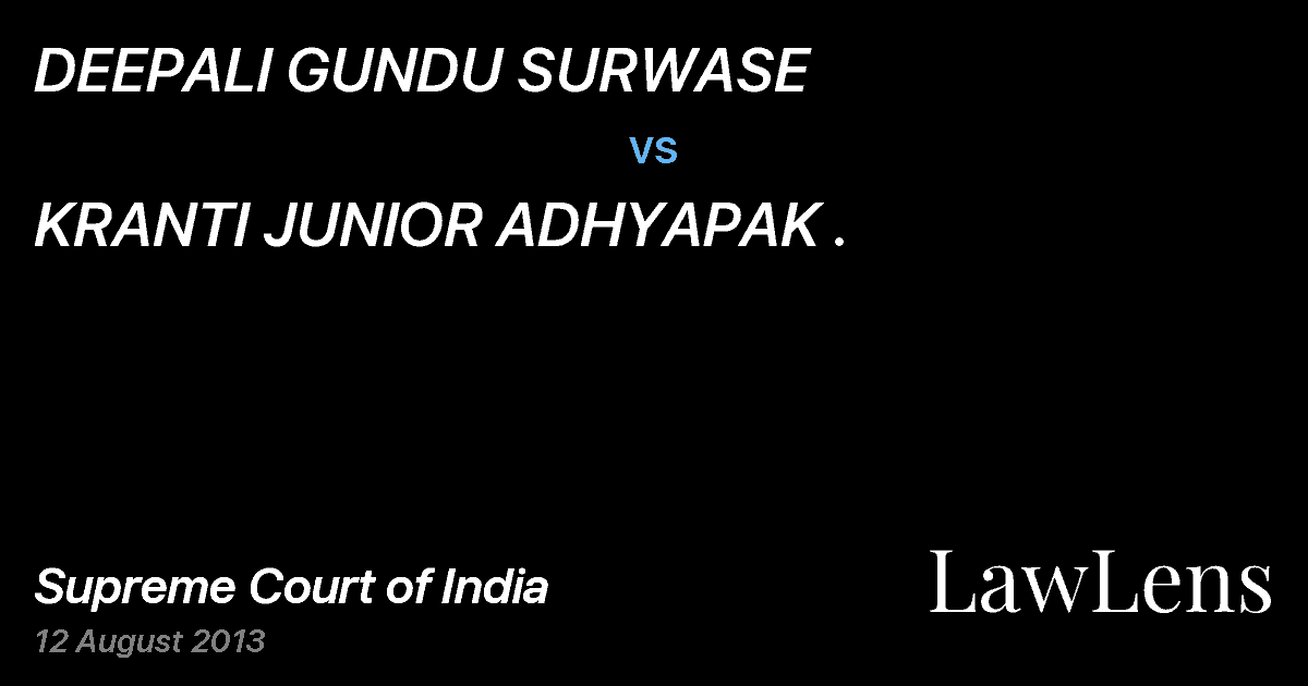 Preview image for DEEPALI GUNDU SURWASE vs. KRANTI JUNIOR ADHYAPAK .