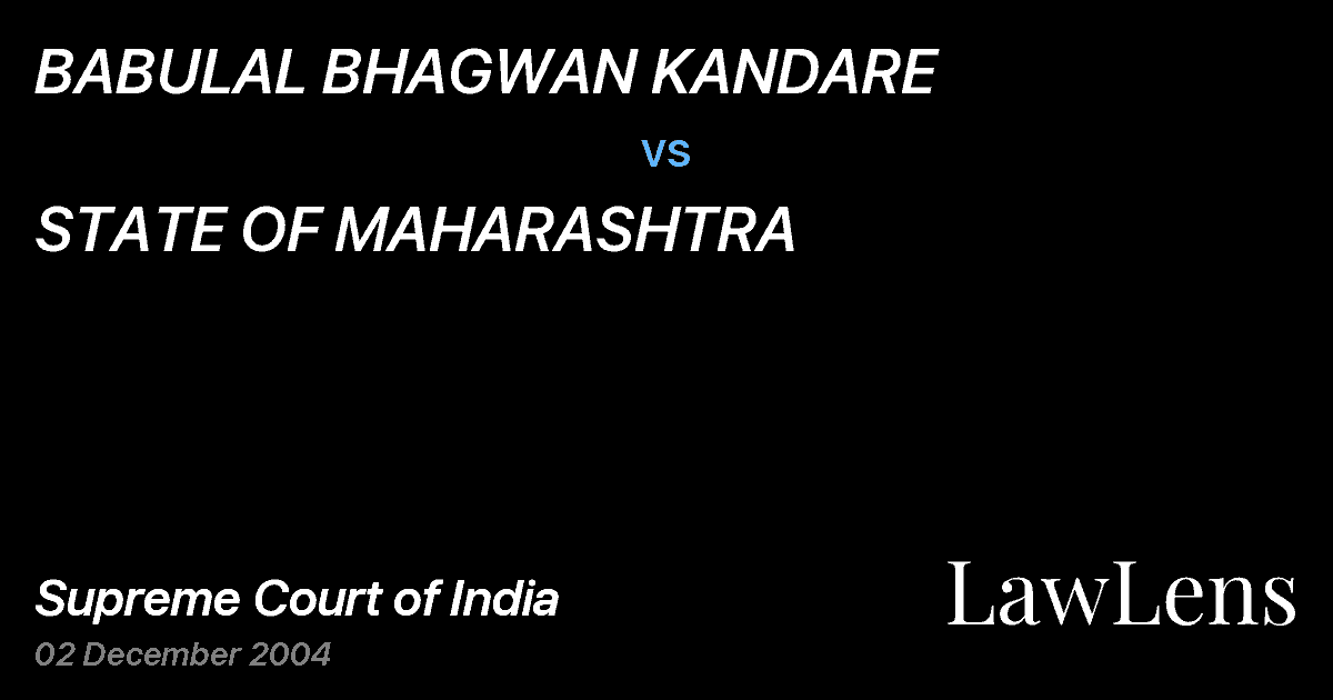 Preview image for BABULAL BHAGWAN KANDARE vs. STATE OF MAHARASHTRA