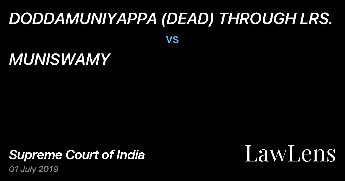 Preview image for DODDAMUNIYAPPA (DEAD) THROUGH LRS. vs. MUNISWAMY