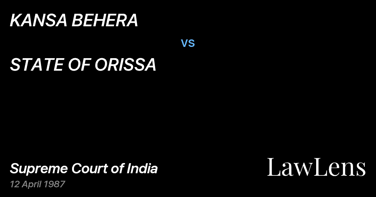 Preview image for KANSA BEHERA vs. STATE OF ORISSA