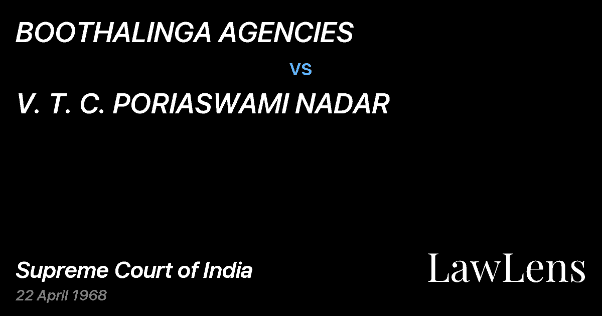 Preview image for BOOTHALINGA AGENCIES vs. V. T. C. PORIASWAMI NADAR