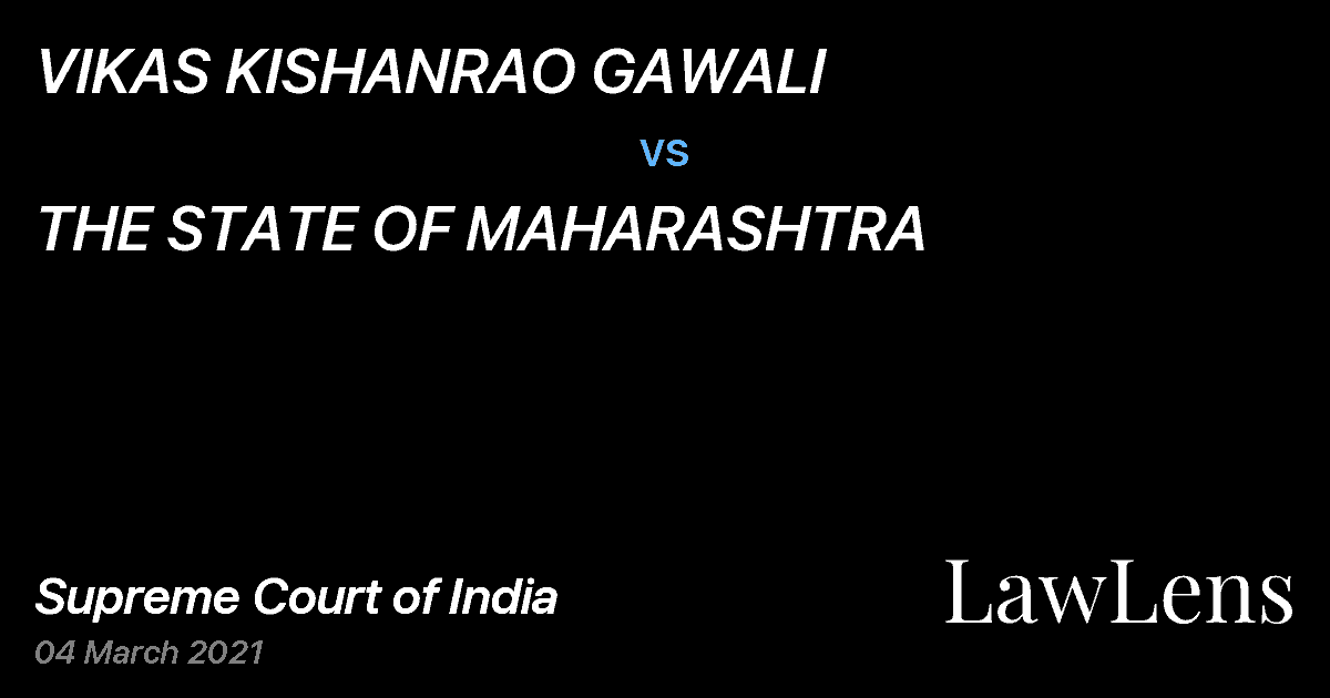 Preview image for VIKAS KISHANRAO GAWALI vs. THE STATE OF MAHARASHTRA
