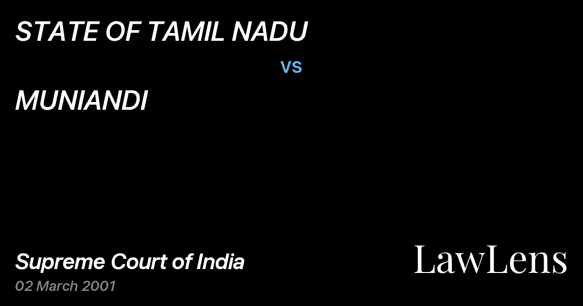 Preview image for STATE OF TAMIL NADU vs. MUNIANDI