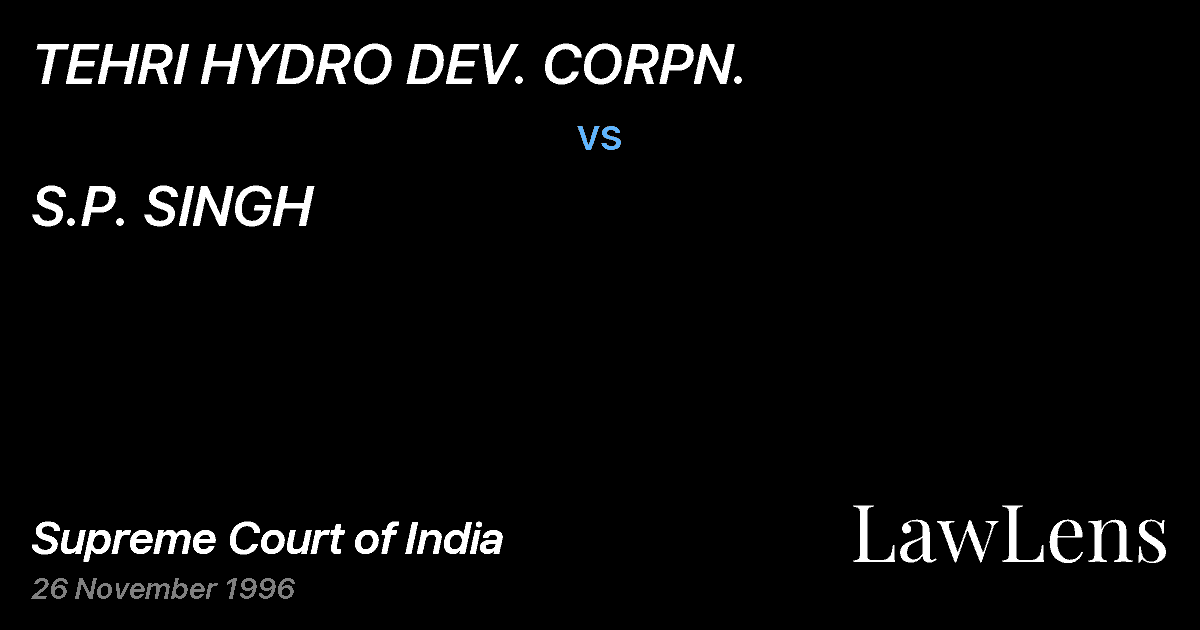 Preview image for TEHRI HYDRO DEV. CORPN. vs. S.P. SINGH