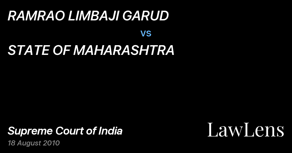 Preview image for RAMRAO LIMBAJI GARUD vs. STATE OF MAHARASHTRA