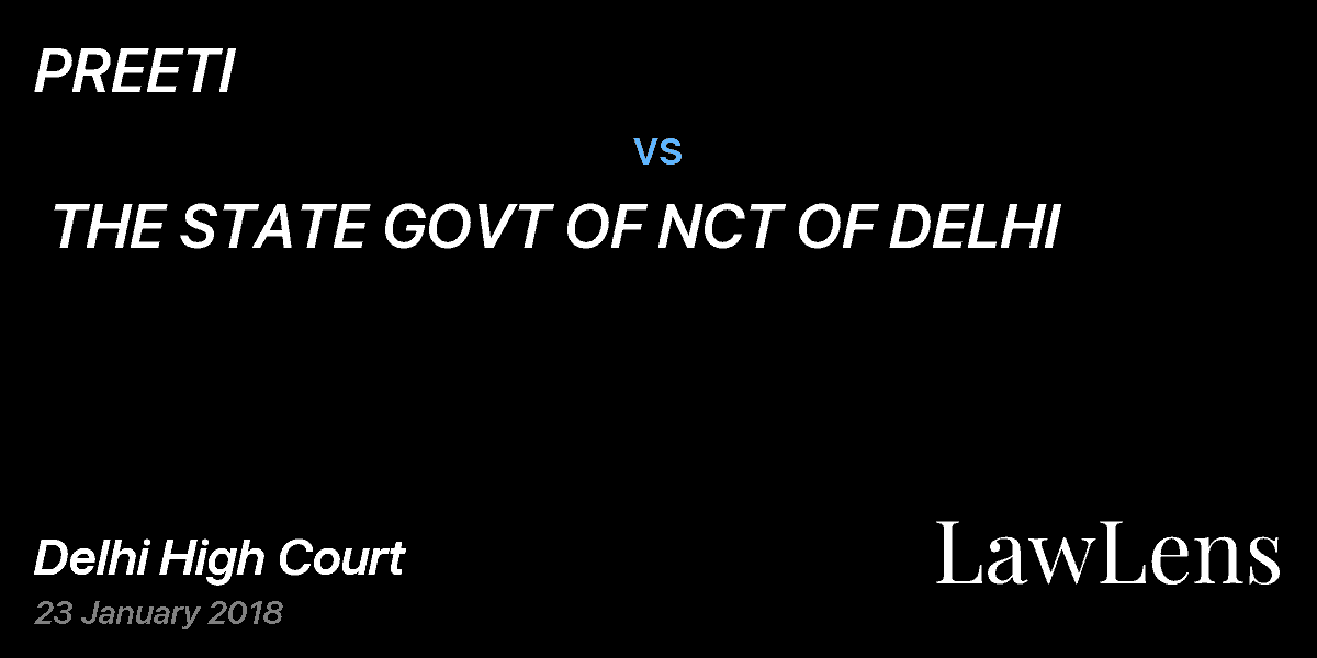 Preview image for PREETI  vs.  THE STATE GOVT OF NCT OF DELHI