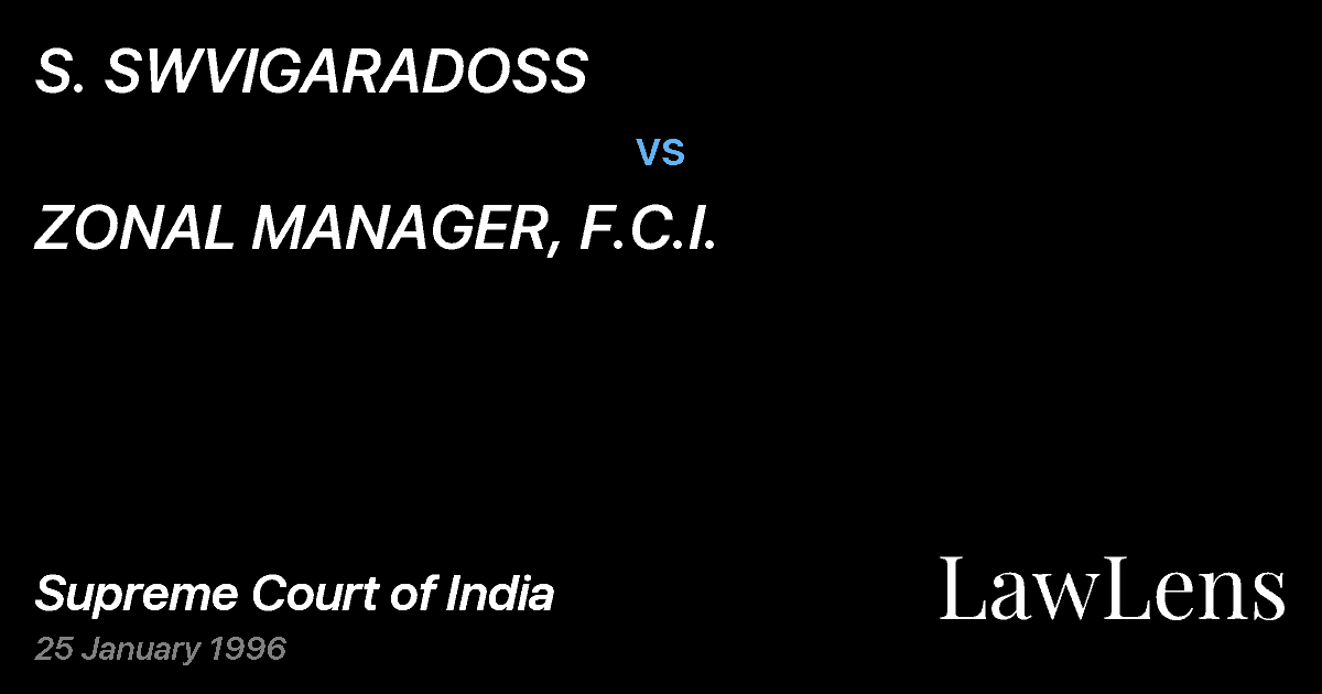 Preview image for S. SWVIGARADOSS vs. ZONAL MANAGER, F.C.I.