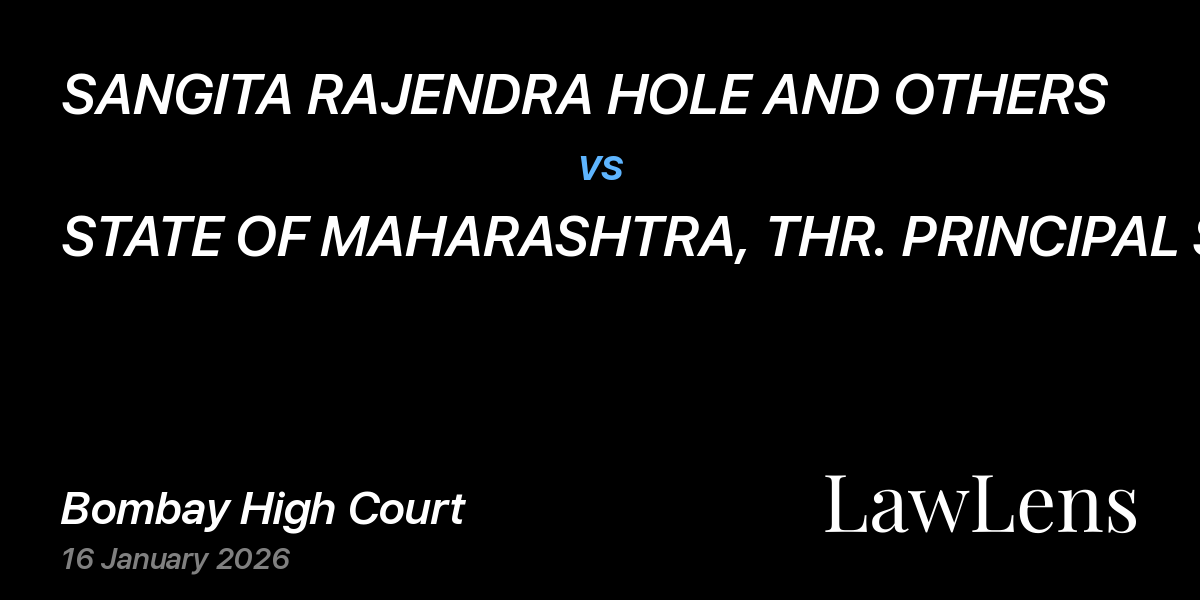 Preview image for SANGITA RAJENDRA HOLE AND OTHERS vs. STATE OF MAHARASHTRA, THR. PRINCIPAL SECRETARY, DEPT. OF RURAL DEVPT. MUMBAI AND ORS.