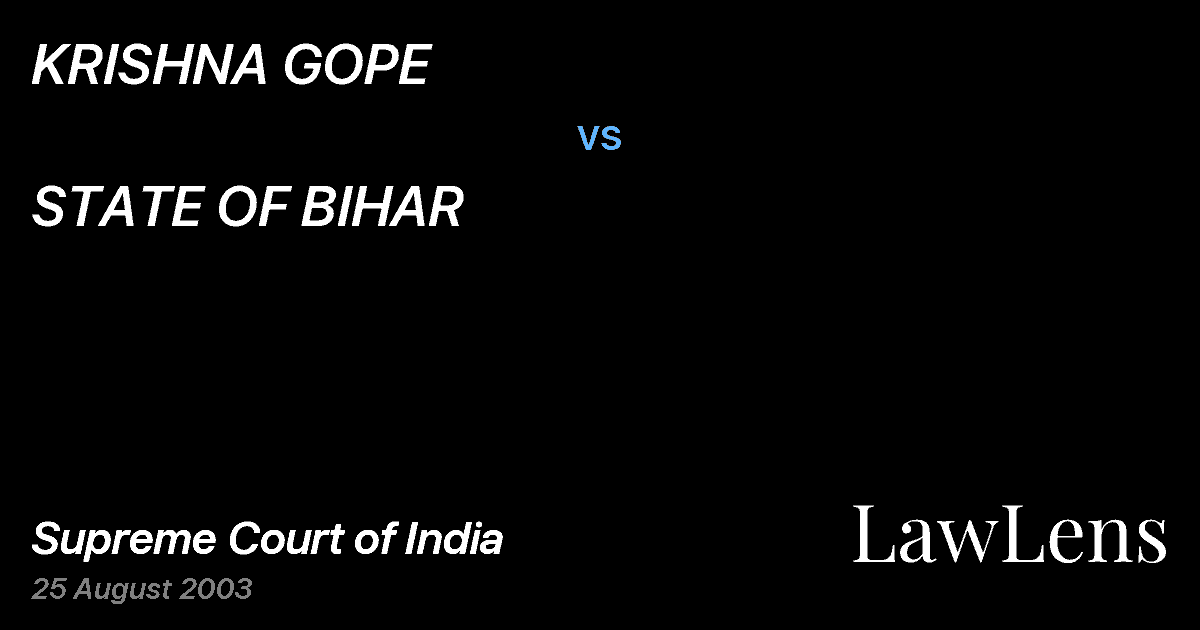 Preview image for KRISHNA GOPE vs. STATE OF BIHAR