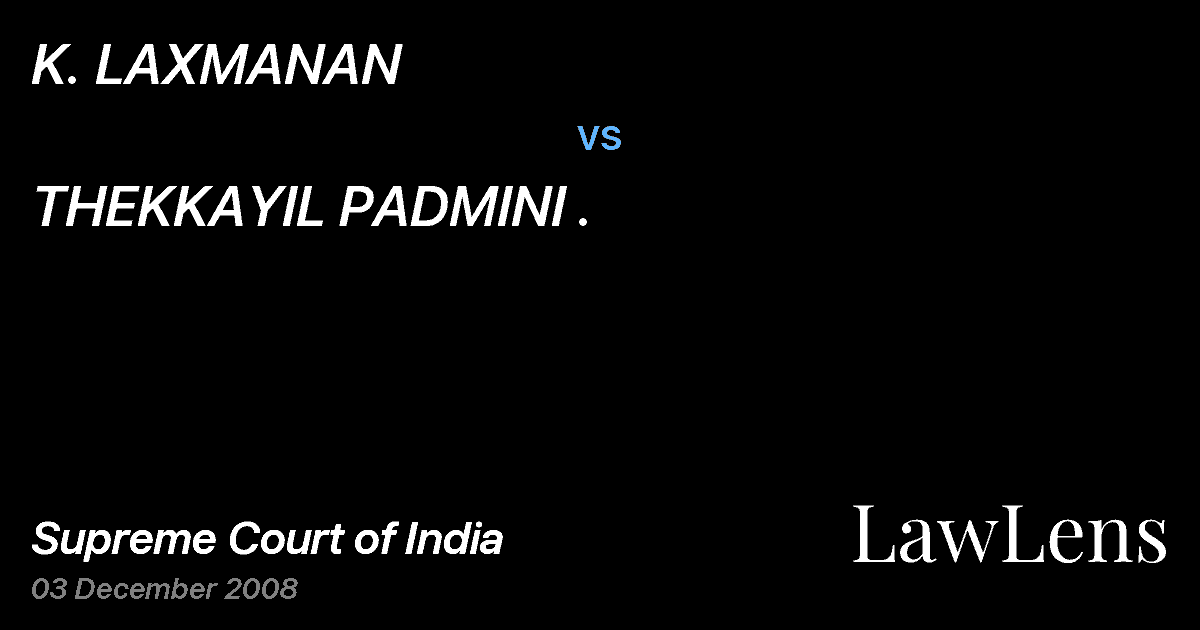 Preview image for K. LAXMANAN vs. THEKKAYIL PADMINI .