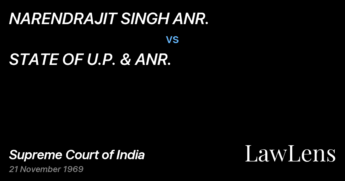 Preview image for NARENDRAJIT SINGH ANR. vs. STATE OF U.P. & ANR.