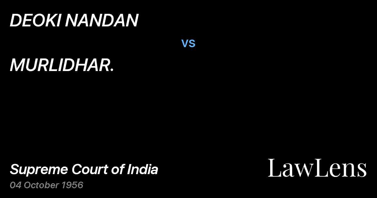 Preview image for DEOKI NANDAN vs. MURLIDHAR.