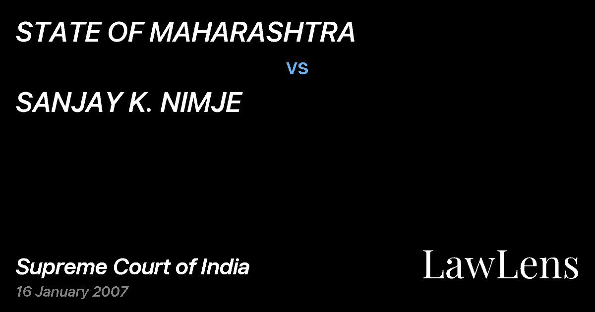 Preview image for STATE OF MAHARASHTRA vs. SANJAY K. NIMJE