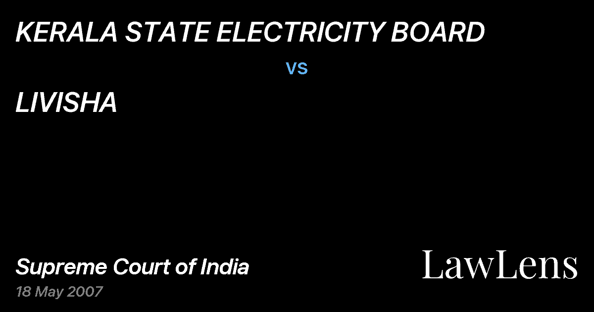 Preview image for KERALA STATE ELECTRICITY BOARD vs. LIVISHA