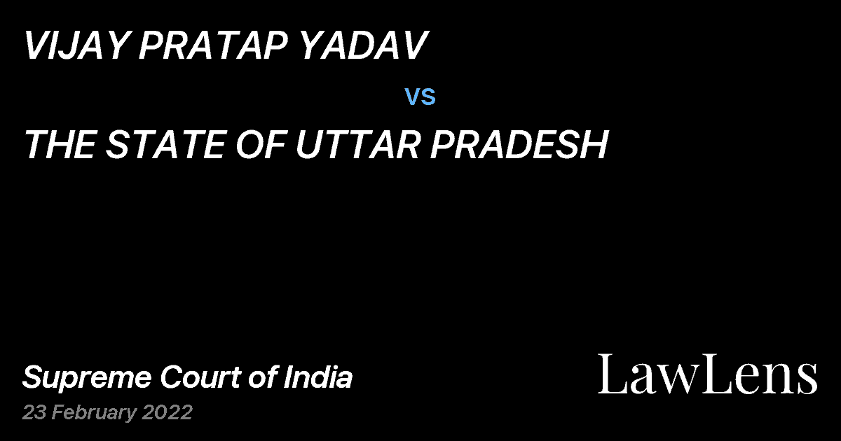 Preview image for VIJAY PRATAP YADAV vs. THE STATE OF UTTAR PRADESH