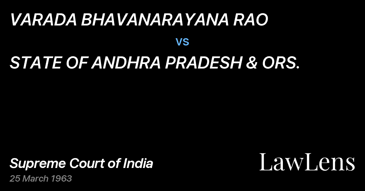 Preview image for VARADA BHAVANARAYANA RAO vs. STATE OF ANDHRA PRADESH & ORS.