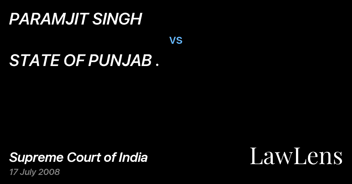 Preview image for PARAMJIT SINGH vs. STATE OF PUNJAB .