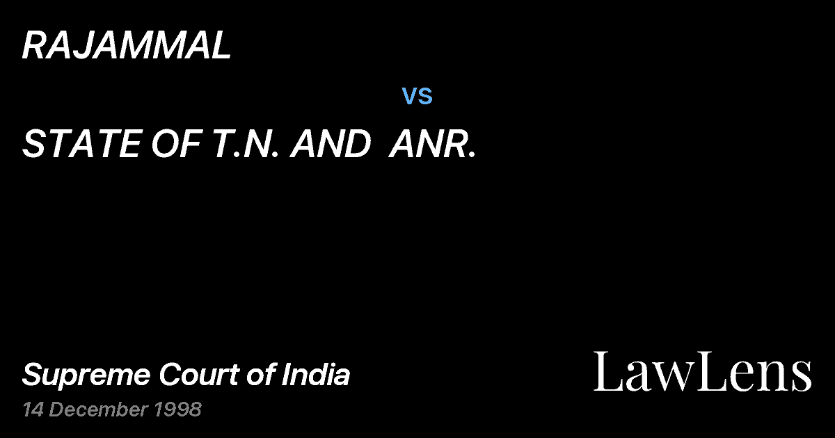 Preview image for RAJAMMAL vs. STATE OF T.N. AND  ANR.