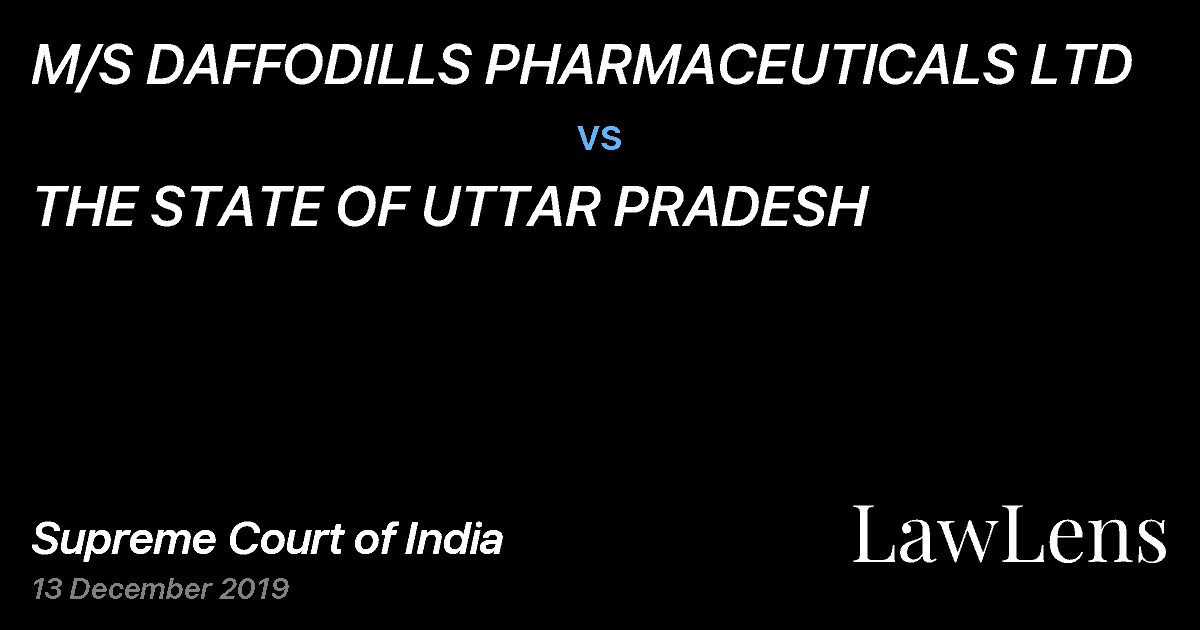 Preview image for M/S DAFFODILLS PHARMACEUTICALS LTD vs. THE STATE OF UTTAR PRADESH