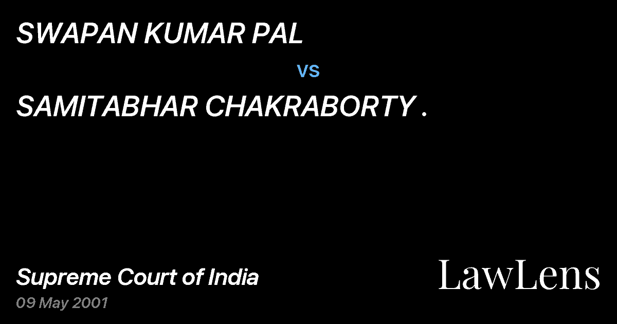 Preview image for SWAPAN KUMAR PAL vs. SAMITABHAR CHAKRABORTY .