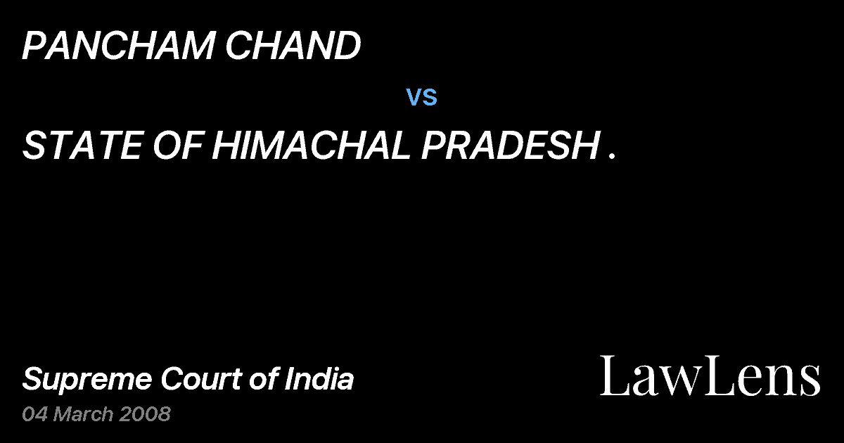 Preview image for PANCHAM CHAND vs. STATE OF HIMACHAL PRADESH .