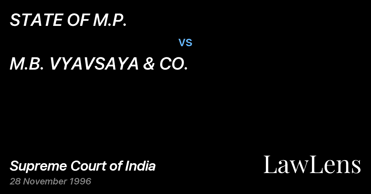 Preview image for STATE OF M.P. vs. M.B. VYAVSAYA & CO.