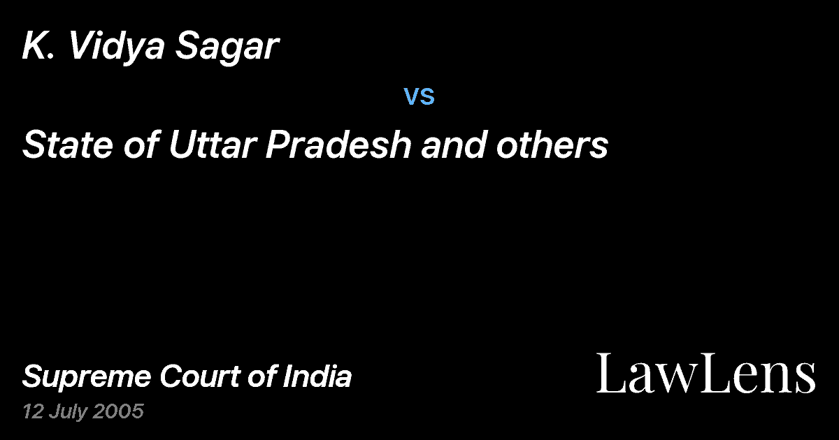 Preview image for K. Vidya Sagar vs. State of Uttar Pradesh and others