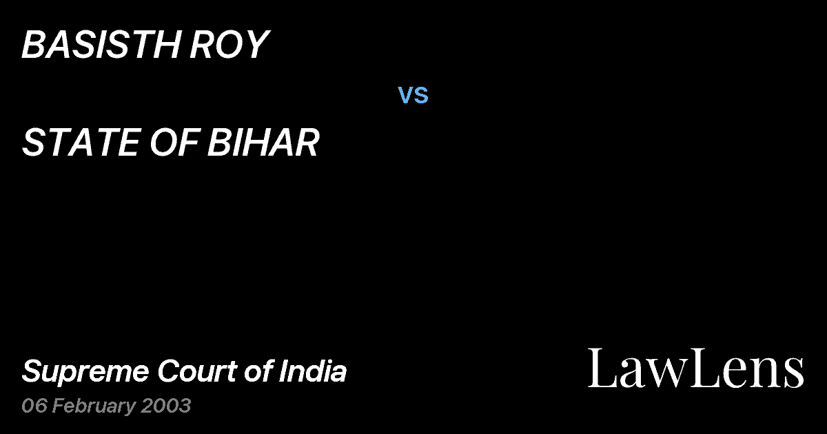 Preview image for BASISTH ROY vs. STATE OF BIHAR