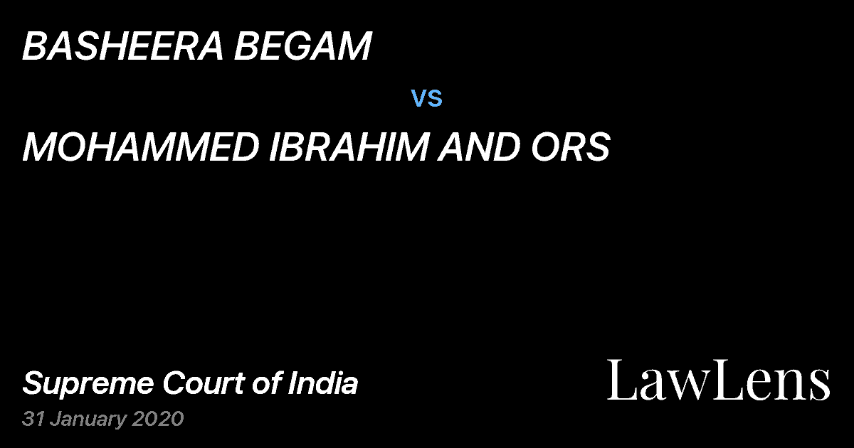 Preview image for BASHEERA BEGAM vs. MOHAMMED IBRAHIM AND ORS