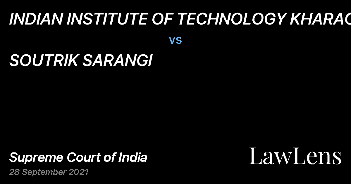 Preview image for INDIAN INSTITUTE OF TECHNOLOGY KHARAGPUR vs. SOUTRIK SARANGI