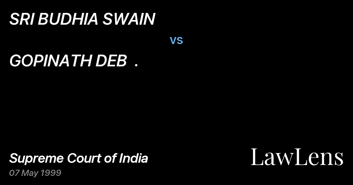 Preview image for SRI BUDHIA SWAIN vs. GOPINATH DEB  .