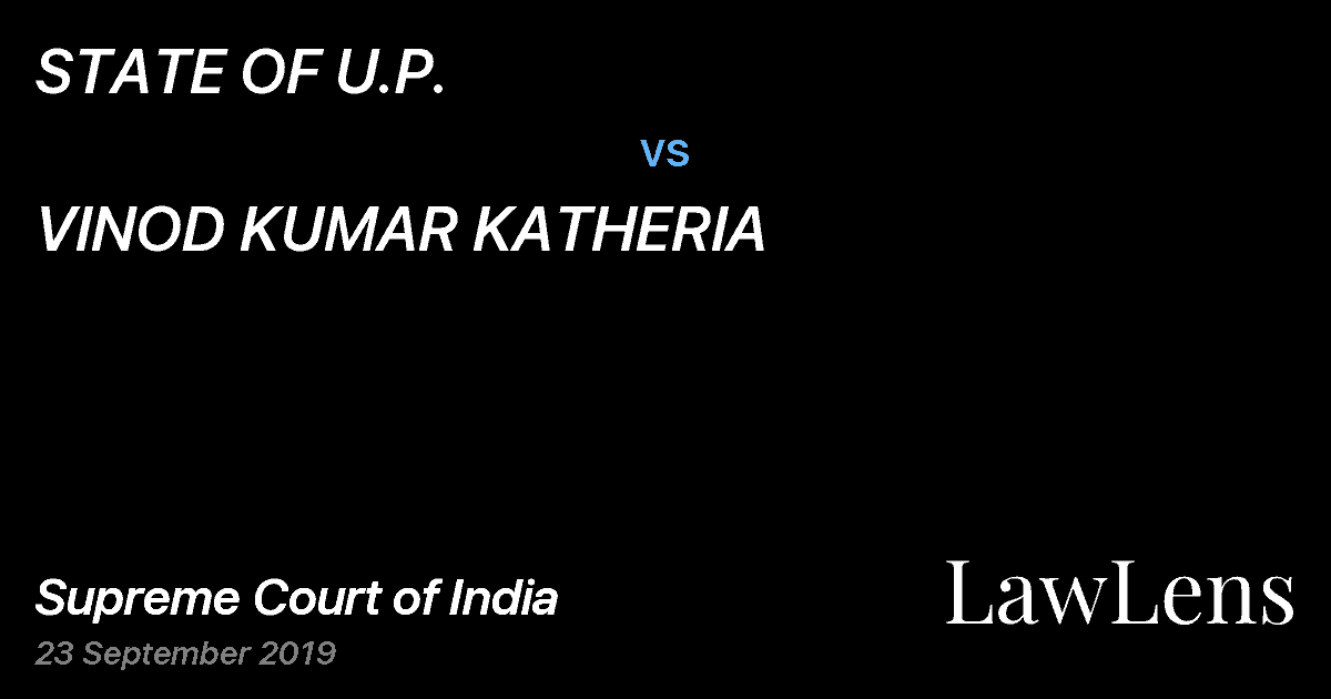 Preview image for STATE OF U.P. vs. VINOD KUMAR KATHERIA