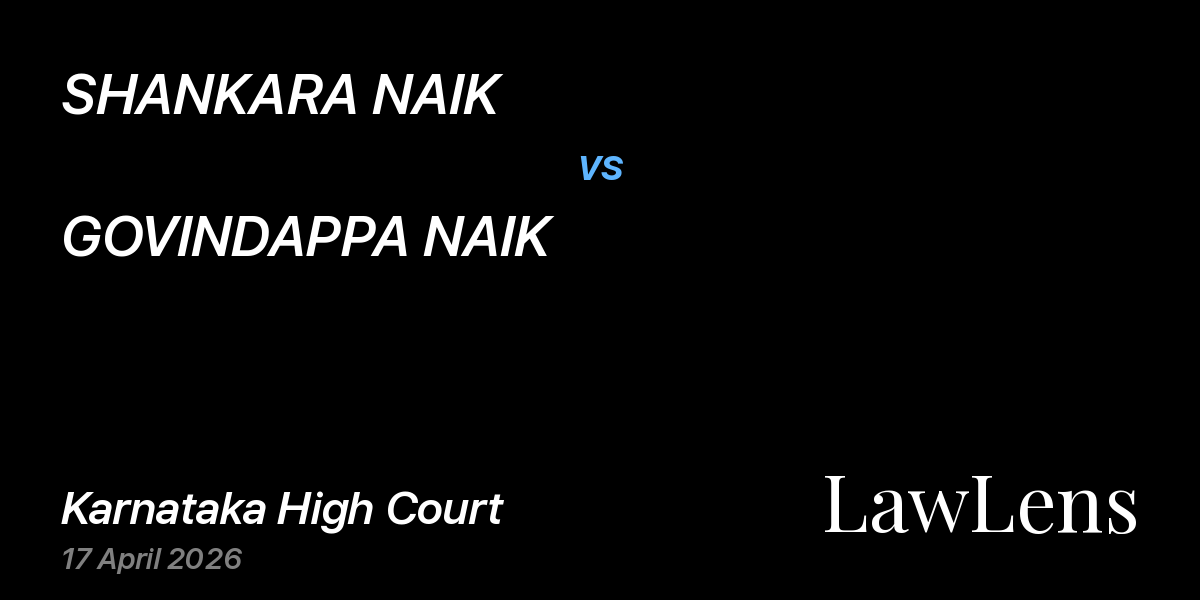 Preview image for SHANKARA NAIK vs. GOVINDAPPA NAIK