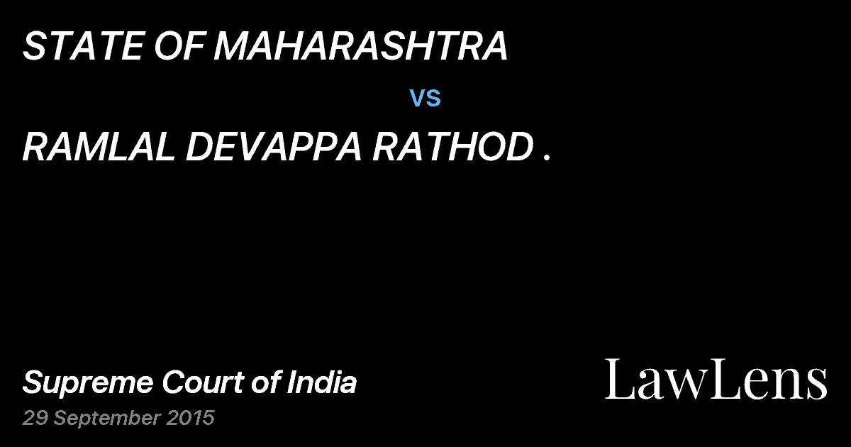 Preview image for STATE OF MAHARASHTRA vs. RAMLAL DEVAPPA RATHOD .