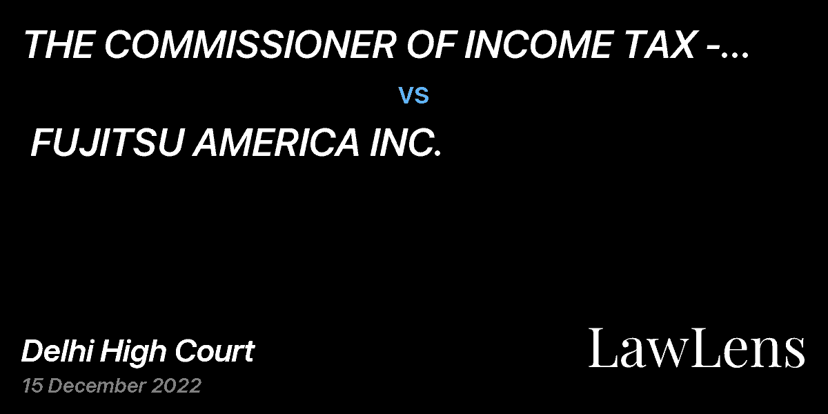 Preview image for THE COMMISSIONER OF INCOME TAX - INTERNATIONAL TAXATION -1  vs.  FUJITSU AMERICA INC.