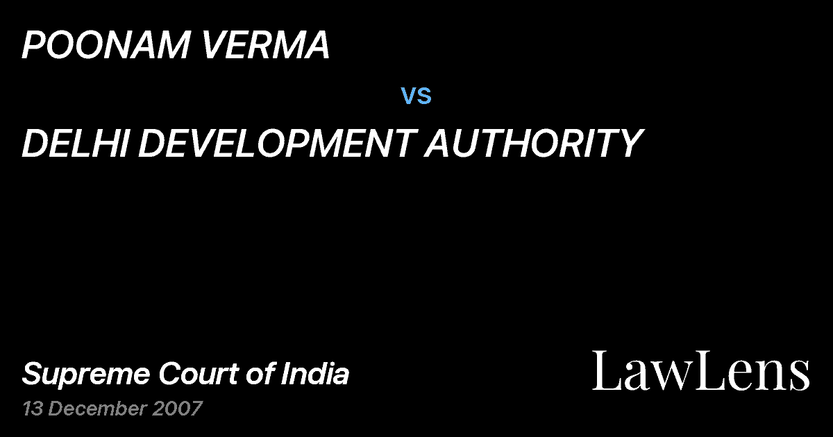 Preview image for POONAM VERMA vs. DELHI DEVELOPMENT AUTHORITY