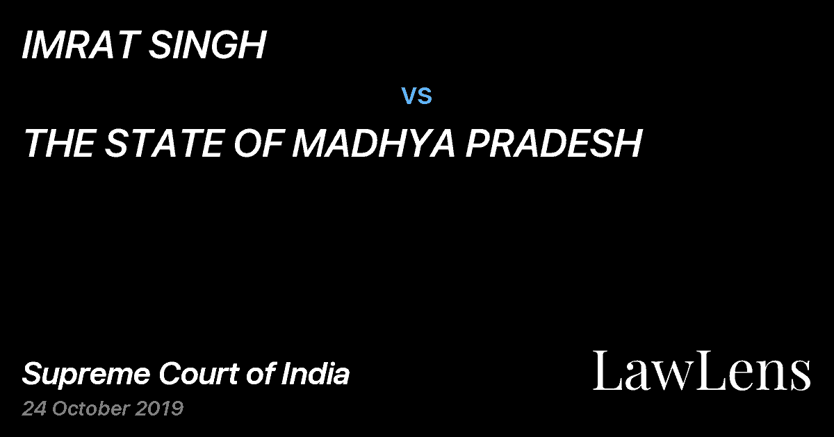 Preview image for IMRAT SINGH vs. THE STATE OF MADHYA PRADESH