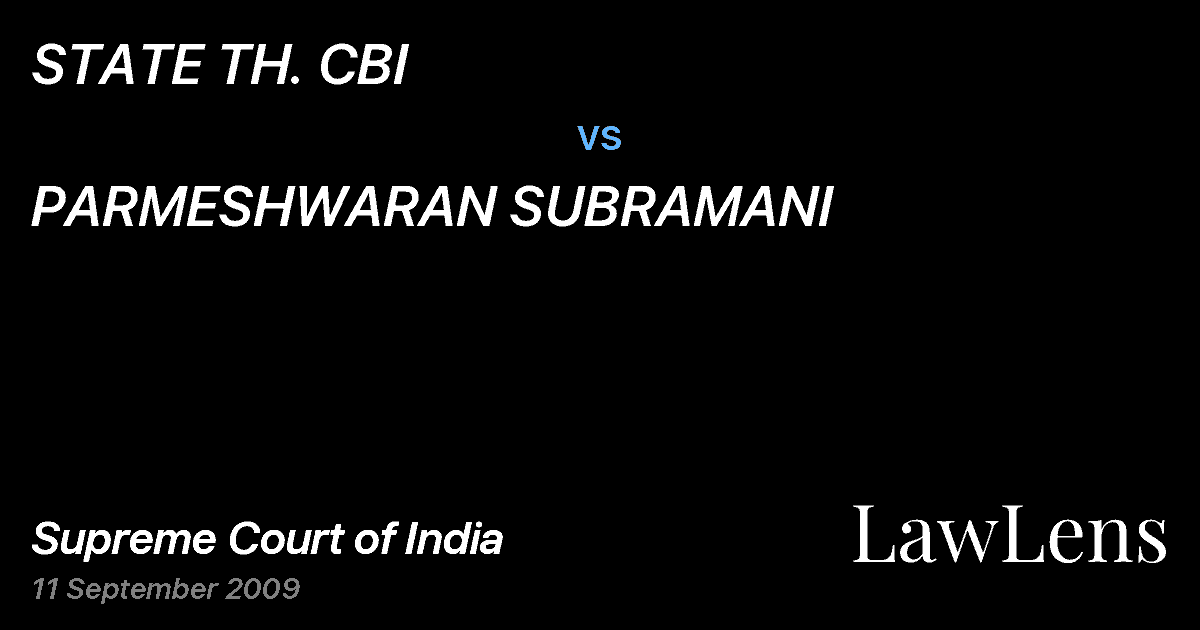 Preview image for STATE TH. CBI vs. PARMESHWARAN SUBRAMANI