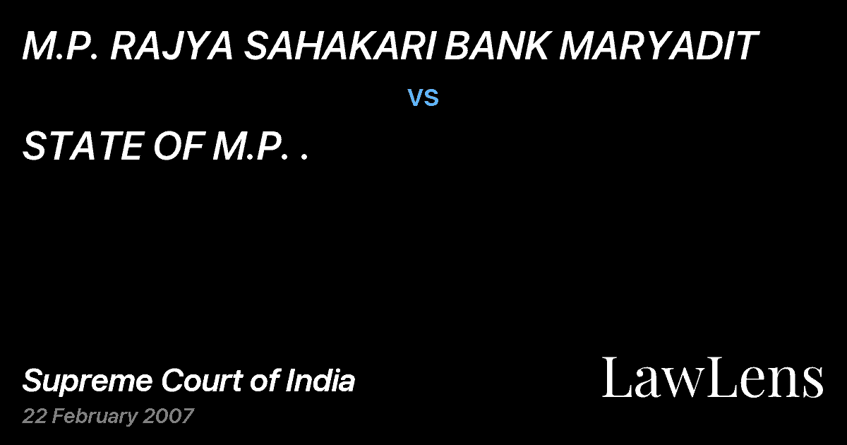 Preview image for M.P. RAJYA SAHAKARI BANK MARYADIT vs. STATE OF M.P. .