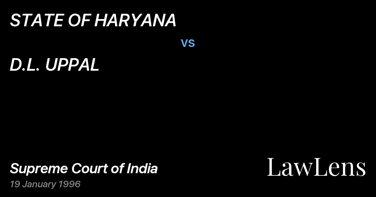 Preview image for STATE OF HARYANA vs. D.L. UPPAL