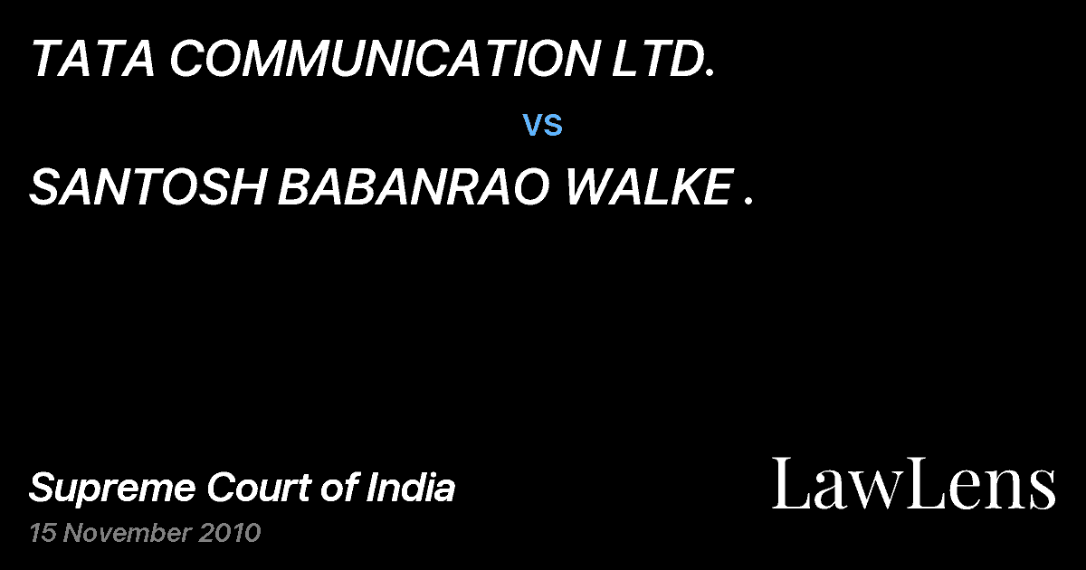 Preview image for TATA COMMUNICATION LTD. vs. SANTOSH BABANRAO WALKE .